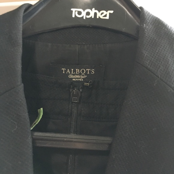 Vintage 80s, Talbots Petites, Jacket/Dress set. Black, polyester blend, US8 - Picture 6 of 7